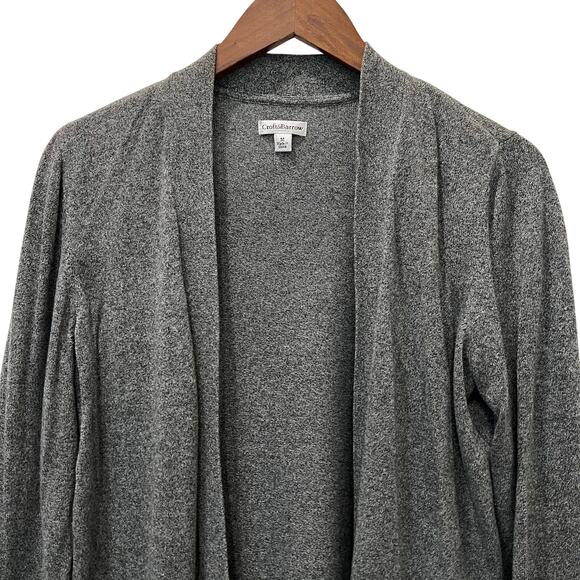 Croft & Barrow Gray Cotten Blend Open Front Cardigan Size Medium - Picture 2 of 10